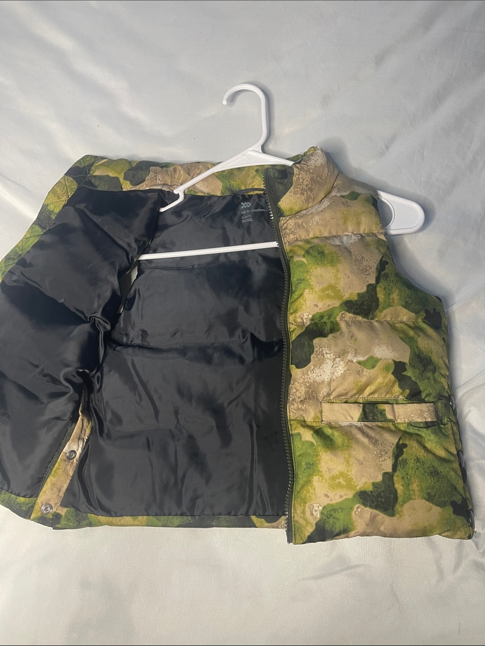 all in motion Green Camo Puffer Vest for Kids